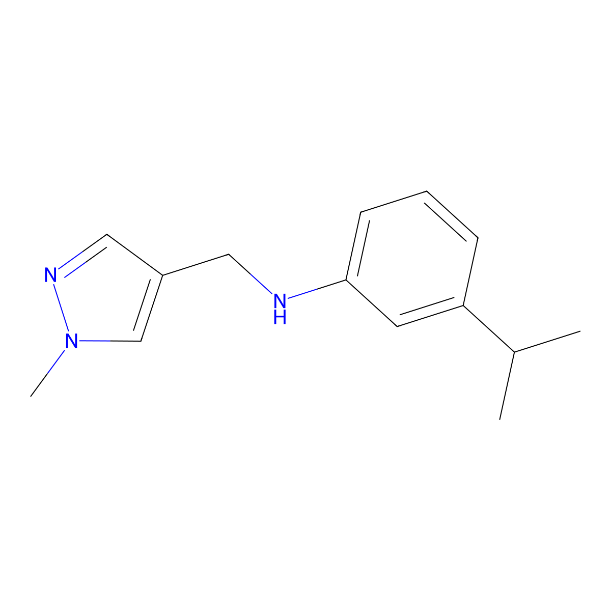 1-Methyl-N-[3-(1-methylethyl)phenyl]-1H-pyrazole-4-methanamine molecular structure, CAS 1152606-61-5