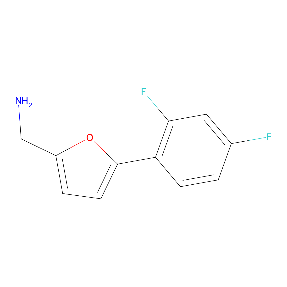 (5-(2,4-Difluorophenyl)furan-2-yl)methanamine molecular structure, CAS 1152606-88-6