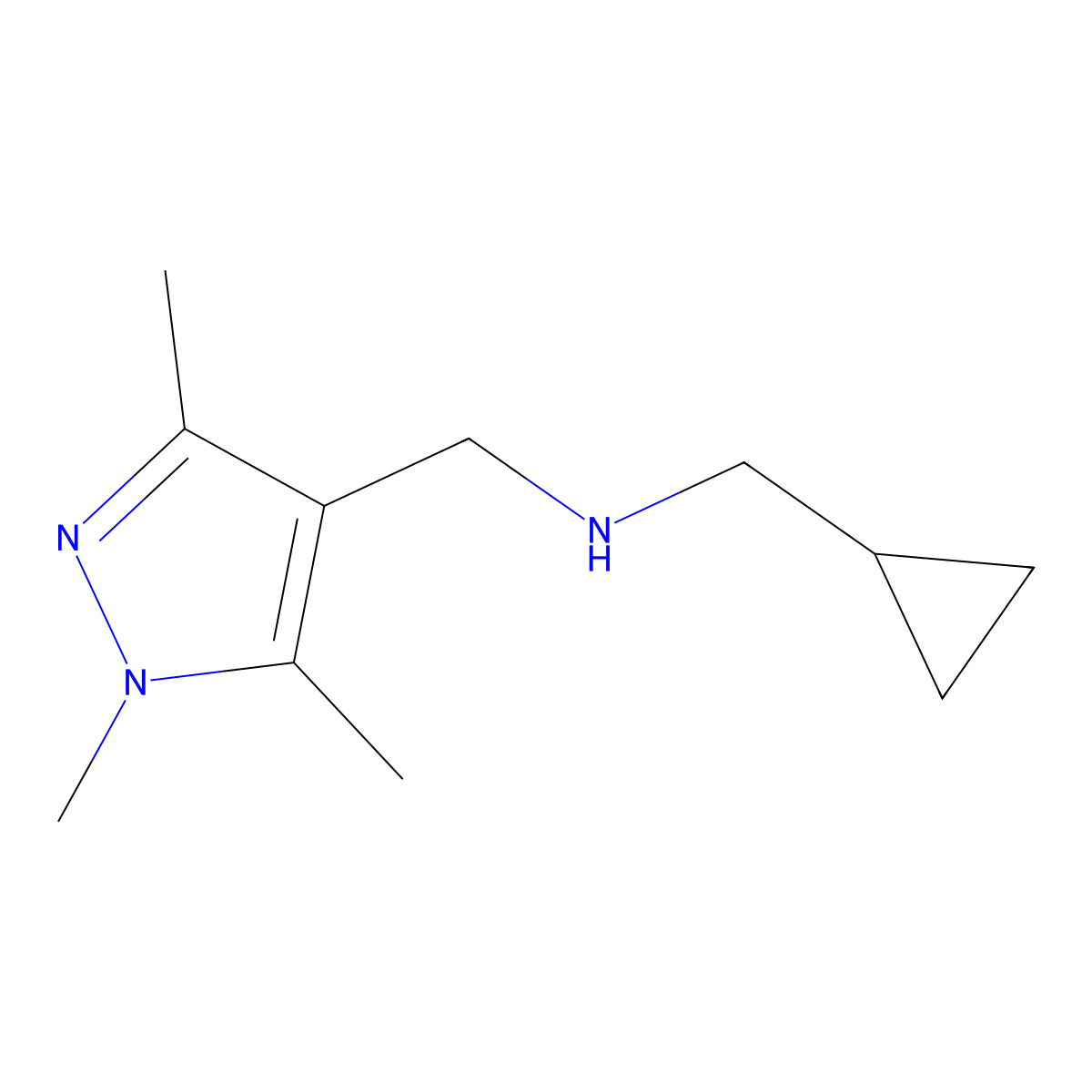 (Cyclopropylmethyl)[(trimethyl-1H-pyrazol-4-yl)methyl]amine molecular structure, CAS 1152608-31-5