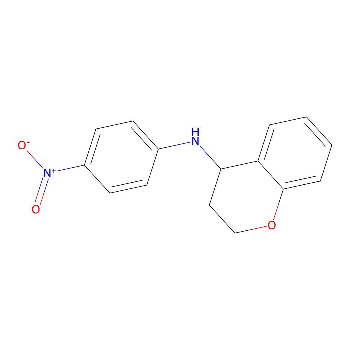 N-(4-nitrophenyl)-3,4-dihydro-2H-1-benzopyran-4-amine molecular structure, CAS 1152610-85-9