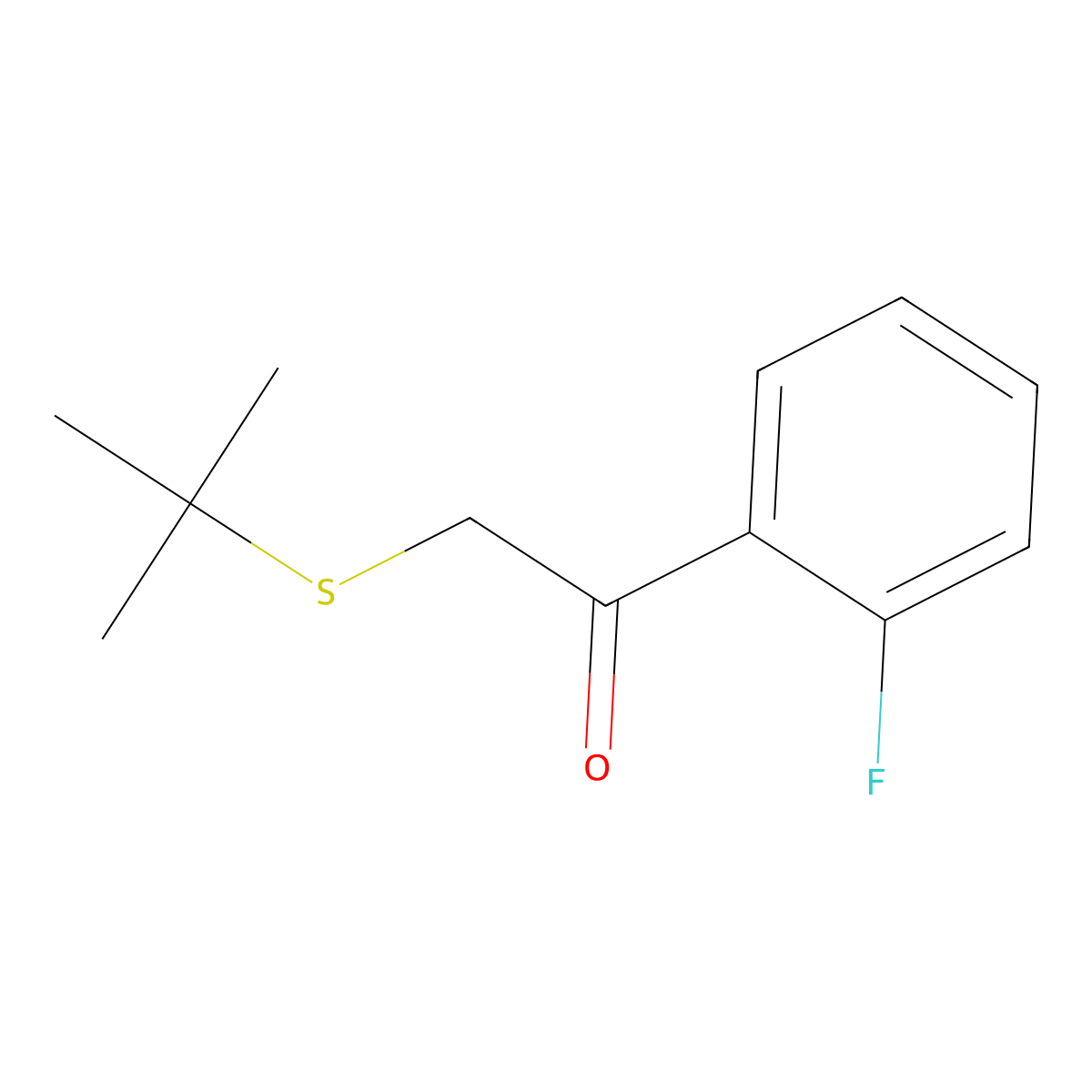 2-(Tert-butylthio)-1-(2-fluorophenyl)ethan-1-one molecular structure, CAS 1152611-19-2