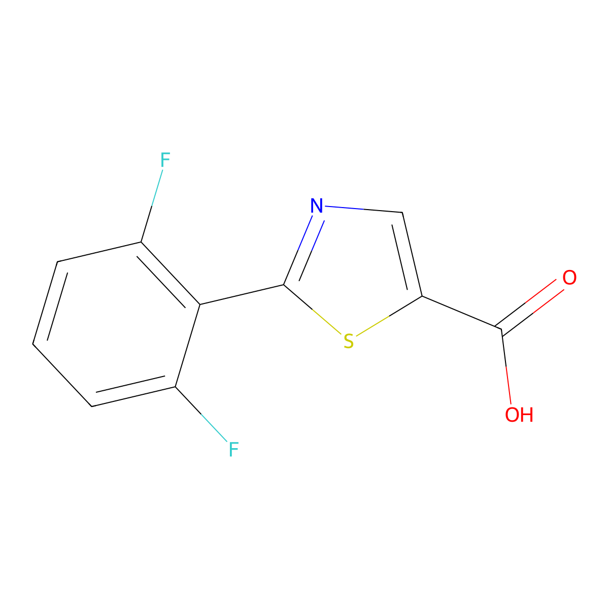 2-(2,6-Difluorophenyl)-1,3-thiazole-5-carboxylic acid molecular structure, CAS 1152614-44-2