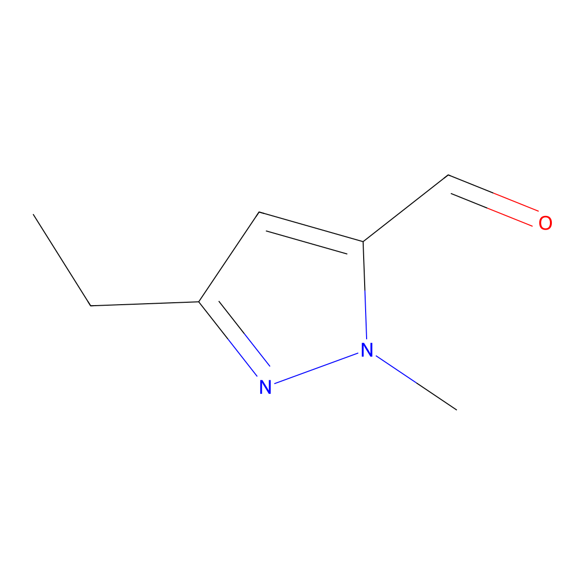 3-ethyl-1-methyl-1H-pyrazole-5-carbaldehyde molecular structure, CAS 1152617-35-0