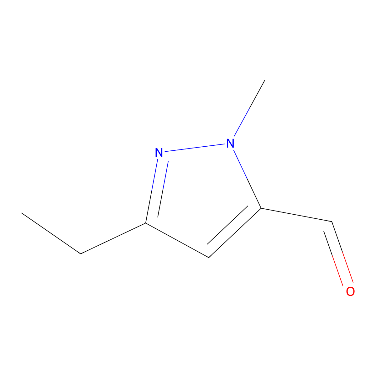 3-ethyl-1-methyl-1H-pyrazole-5-carbaldehyde molecular structure, CAS 1152617-35-0