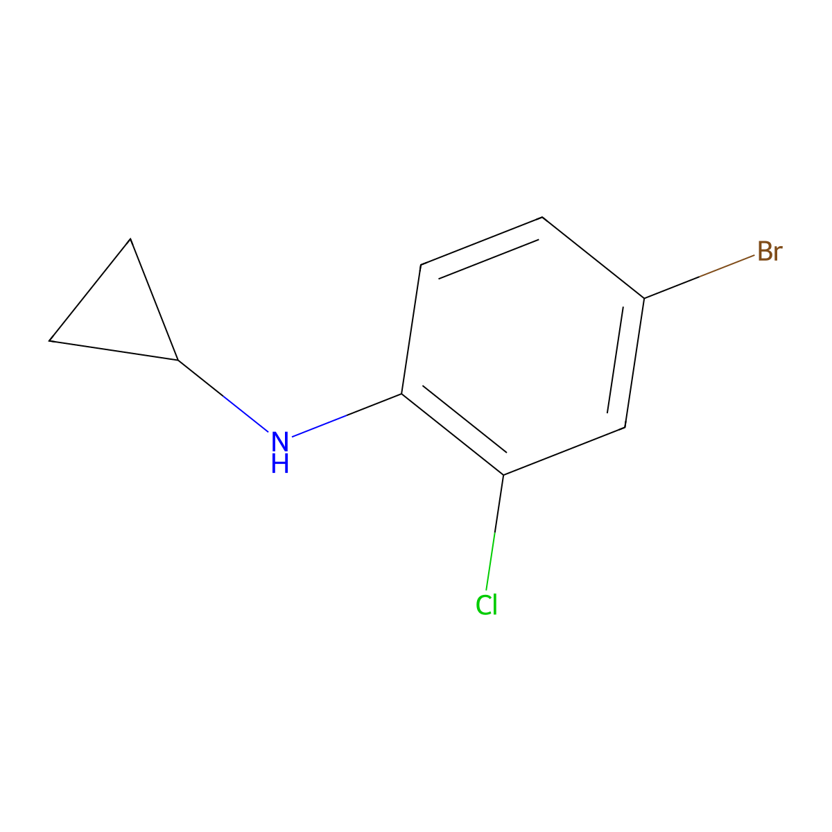 4-bromo-2-chloro-N-cyclopropylaniline molecular structure, CAS 1152617-42-9