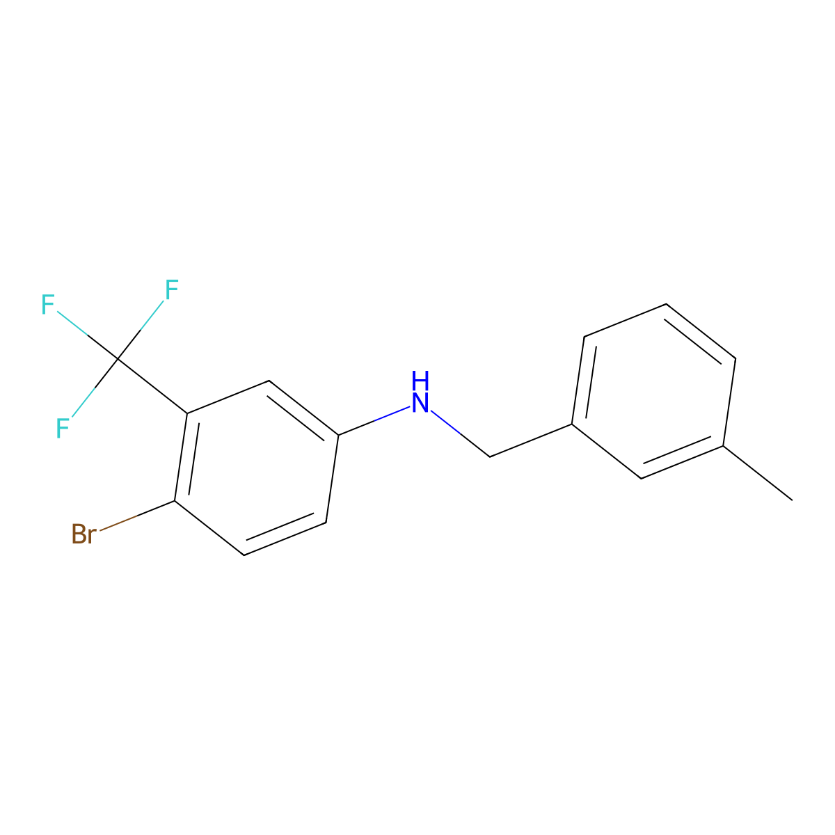 N-[4-Bromo-3-(trifluoromethyl)phenyl]-3-methylbenzenemethanamine molecular structure, CAS 1152622-00-8