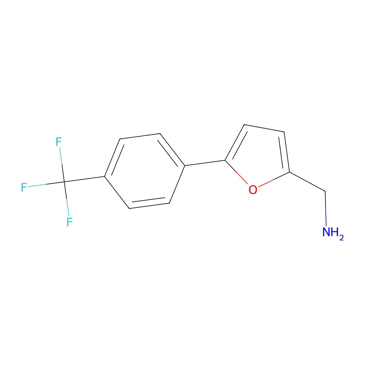 (5-(4-(Trifluoromethyl)phenyl)furan-2-yl)methanamine molecular structure, CAS 1152622-44-0