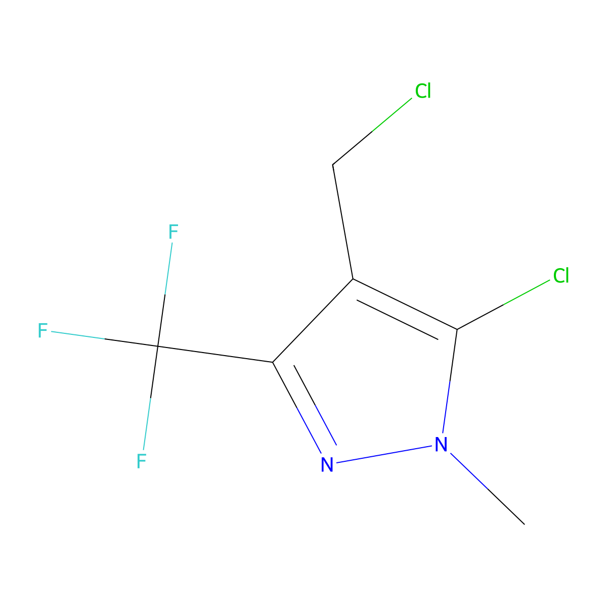 5-chloro-4-(chloromethyl)-1-methyl-3-(trifluoromethyl)-1H-pyrazole molecular structure, CAS 1152623-73-8