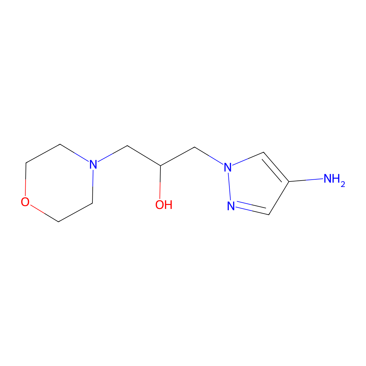 1-(4-amino-1H-pyrazol-1-yl)-3-(morpholin-4-yl)propan-2-ol molecular structure, CAS 1152624-36-6