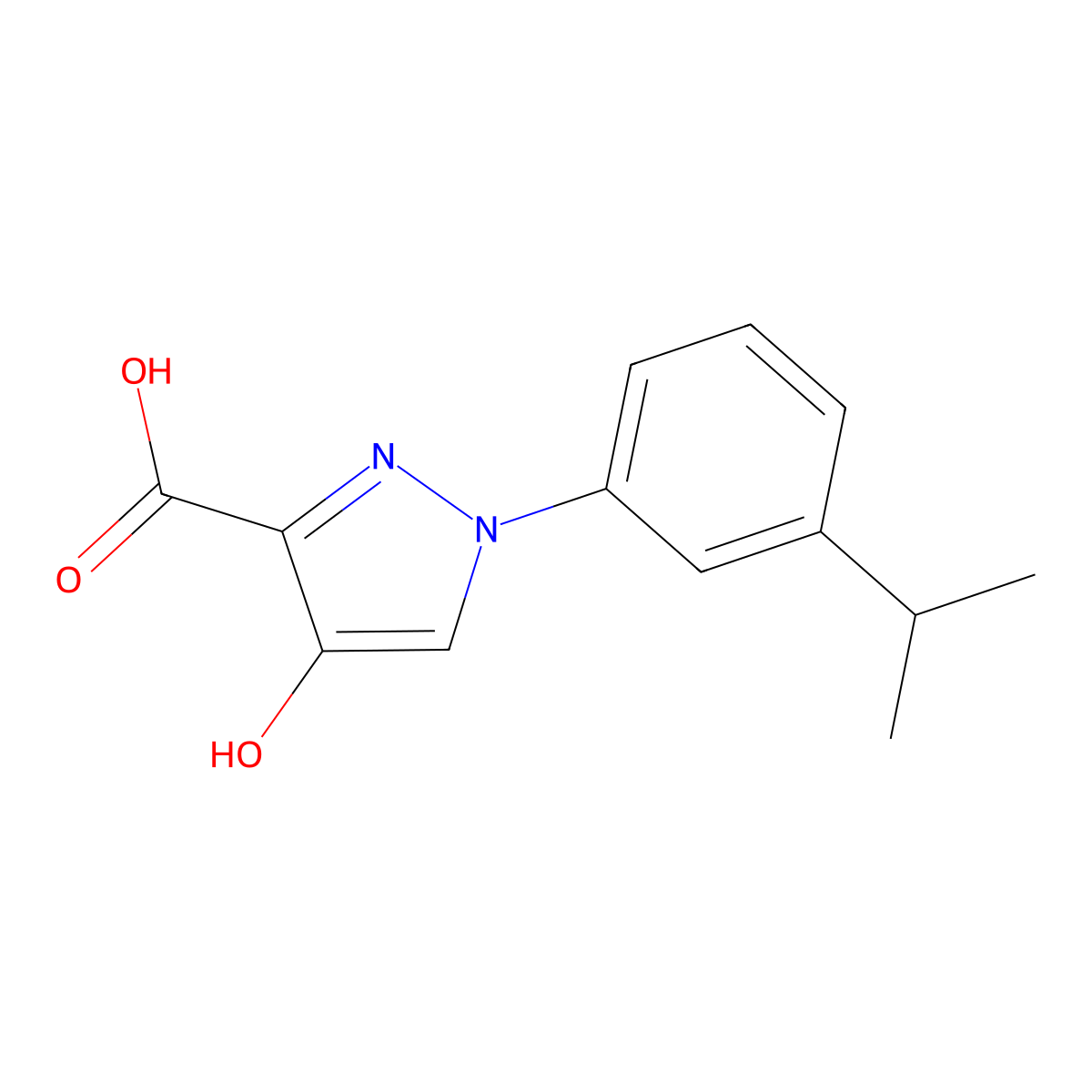 4-hydroxy-1-[3-(propan-2-yl)phenyl]-1H-pyrazole-3-carboxylic acid molecular structure, CAS 1152624-58-2