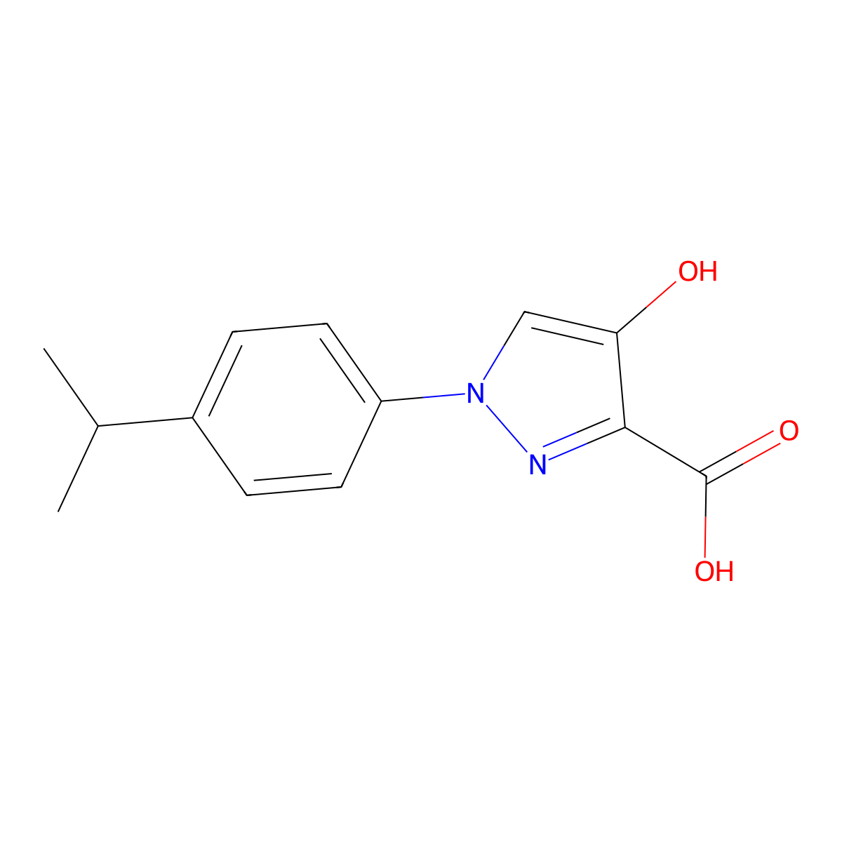 4-hydroxy-1-[4-(propan-2-yl)phenyl]-1H-pyrazole-3-carboxylic acid molecular structure, CAS 1152624-72-0