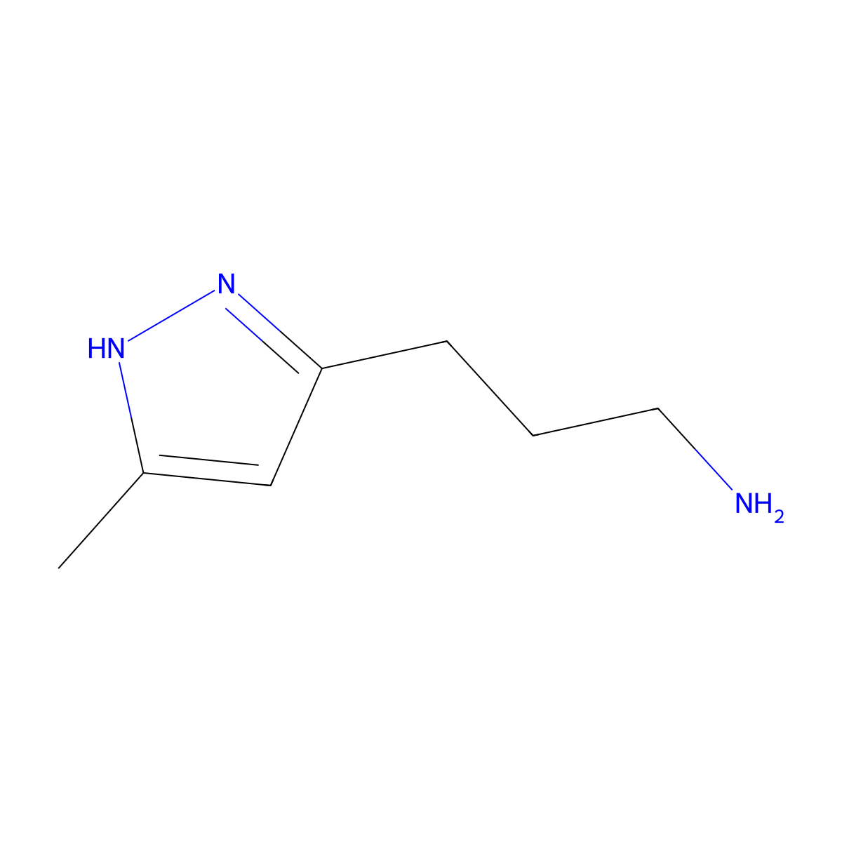 3-(3-methyl-1H-pyrazol-5-yl)propan-1-amine molecular structure, CAS 1152628-74-4