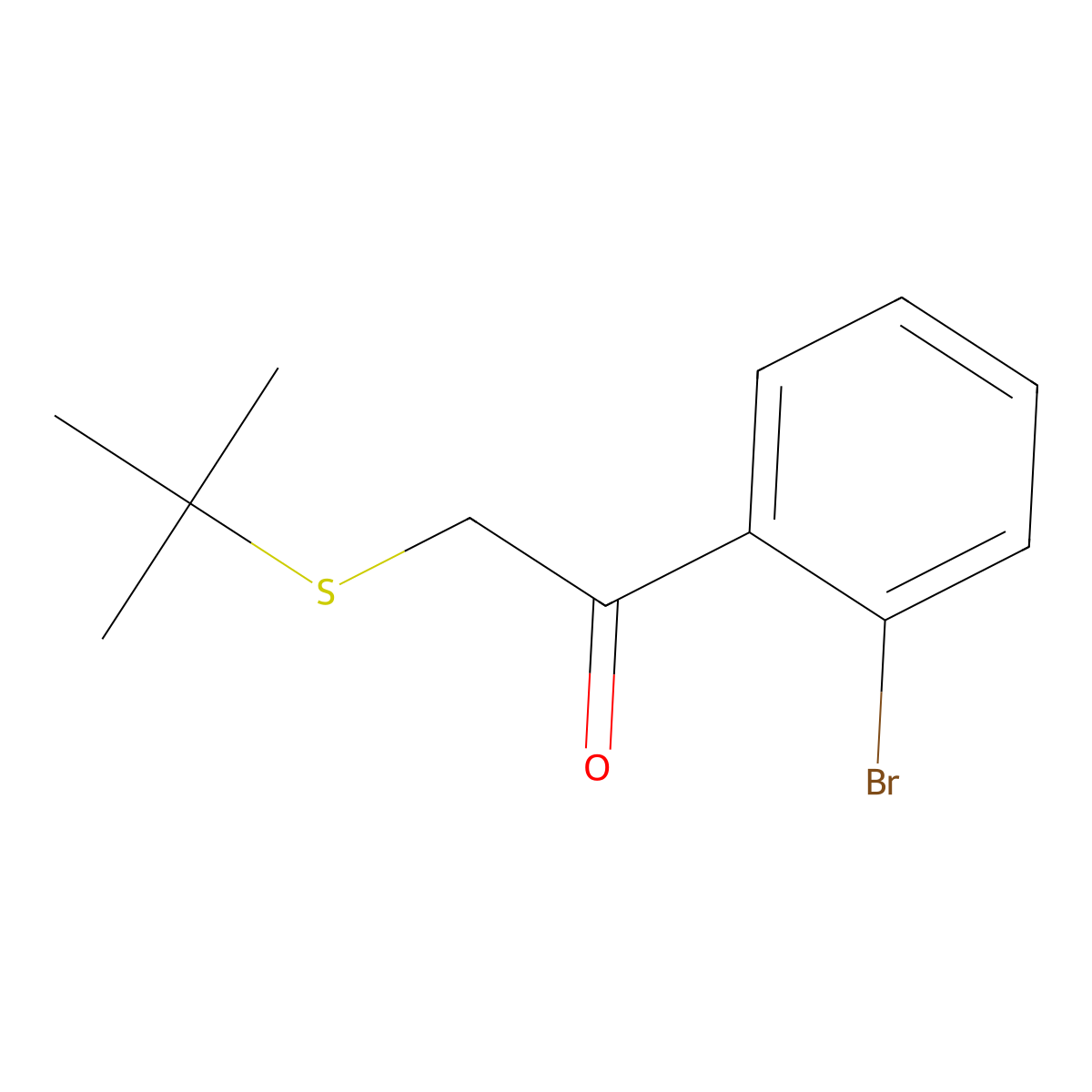 1-(2-Bromophenyl)-2-(tert-butylsulfanyl)ethan-1-one molecular structure, CAS 1152630-75-5