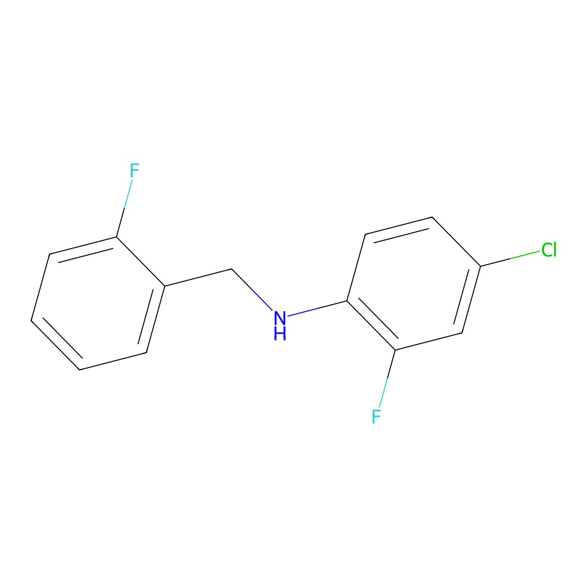 4-Chloro-2-fluoro-N-(2-fluorobenzyl)aniline molecular structure, CAS 1152634-83-7