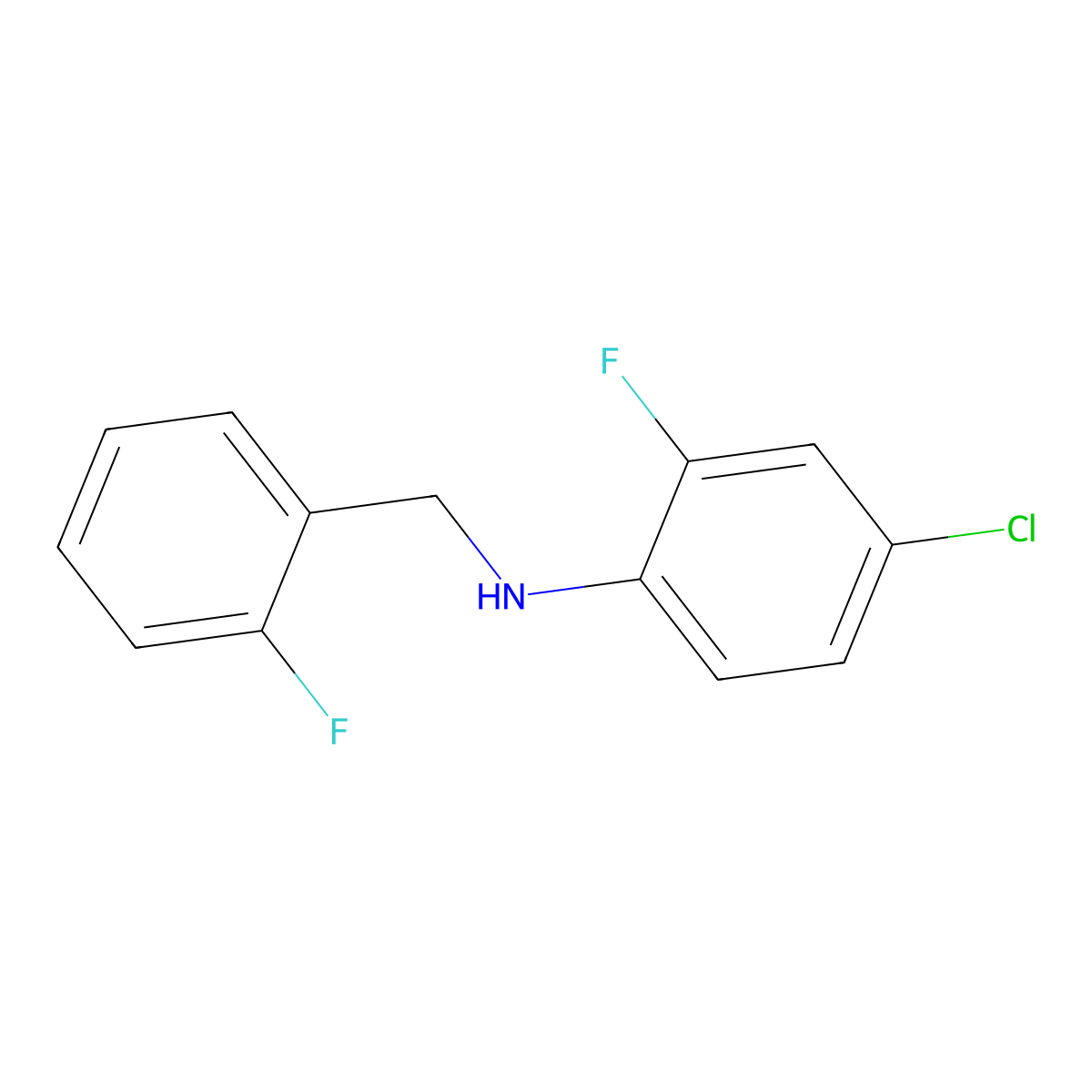 4-Chloro-2-fluoro-N-(2-fluorobenzyl)aniline molecular structure, CAS 1152634-83-7