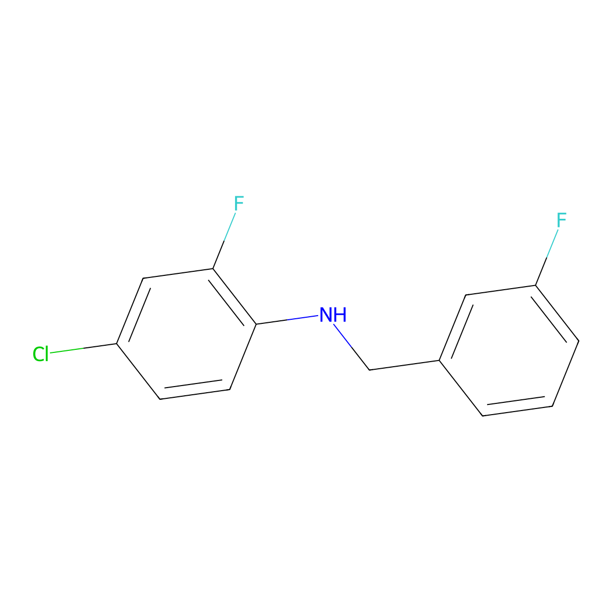 4-Chloro-2-fluoro-N-(3-fluorobenzyl)aniline molecular structure, CAS 1152635-39-6