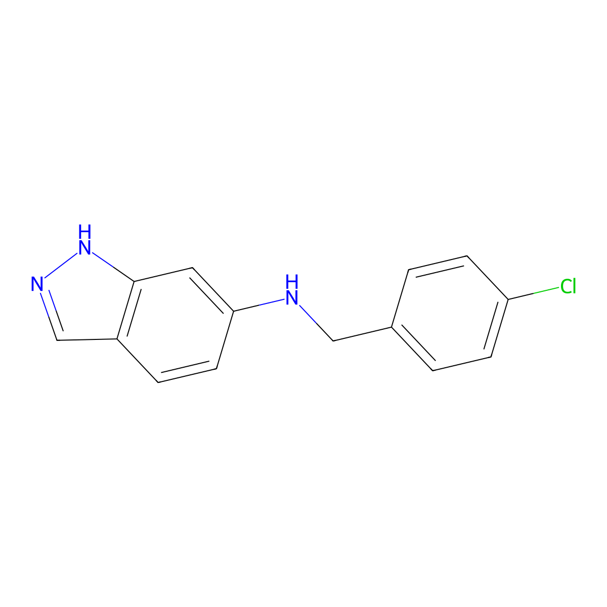 N-[(4-chlorophenyl)methyl]-1H-indazol-6-amine molecular structure, CAS 1152639-34-3