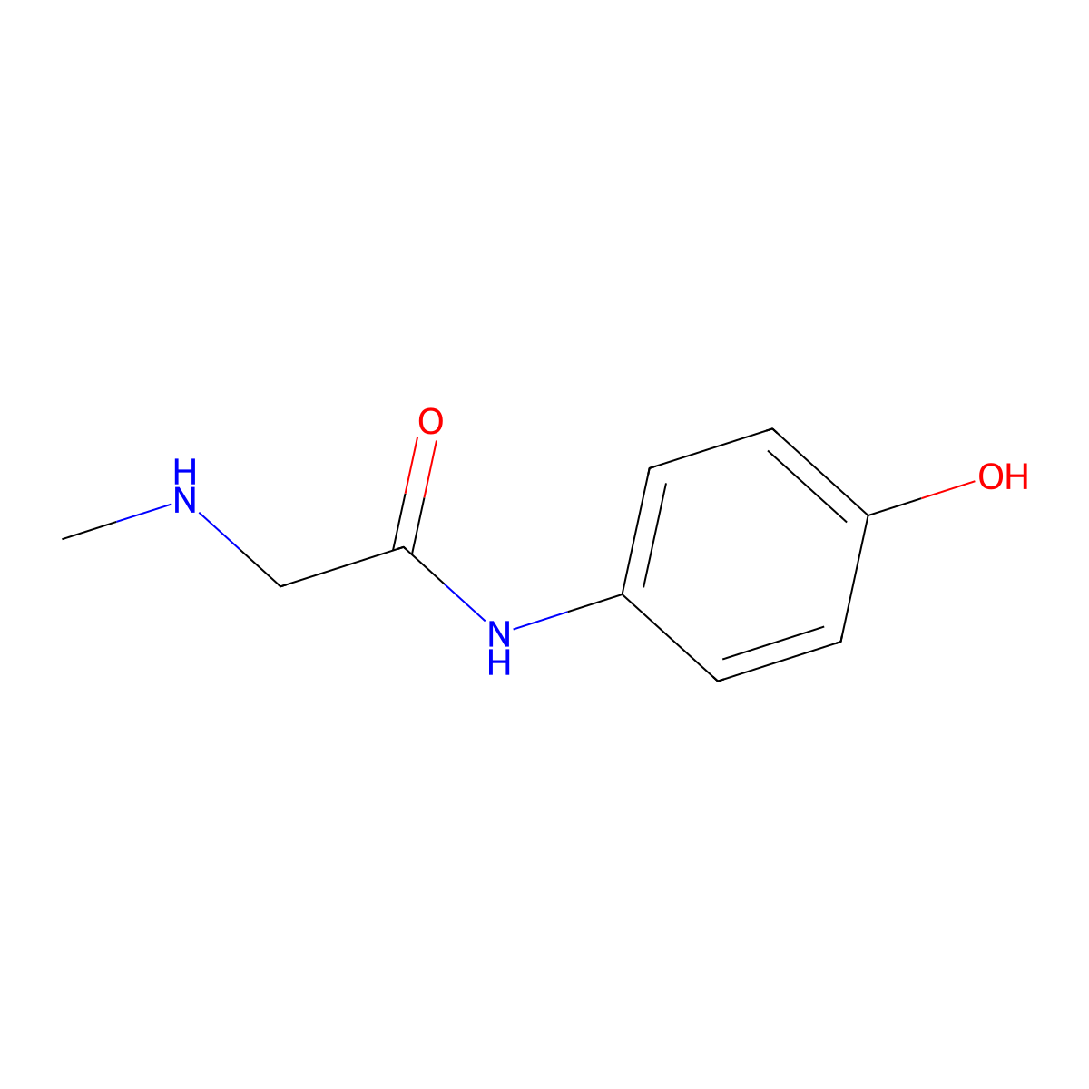 N-(4-hydroxyphenyl)-2-(methylamino)acetamide molecular structure, CAS 1152641-19-4