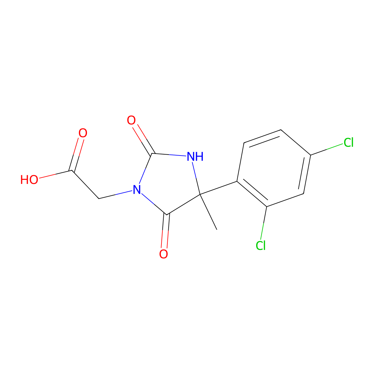 2-[4-(2,4-Dichlorophenyl)-4-methyl-2,5-dioxoimidazolidin-1-yl]acetic acid molecular structure, CAS 1152642-17-5