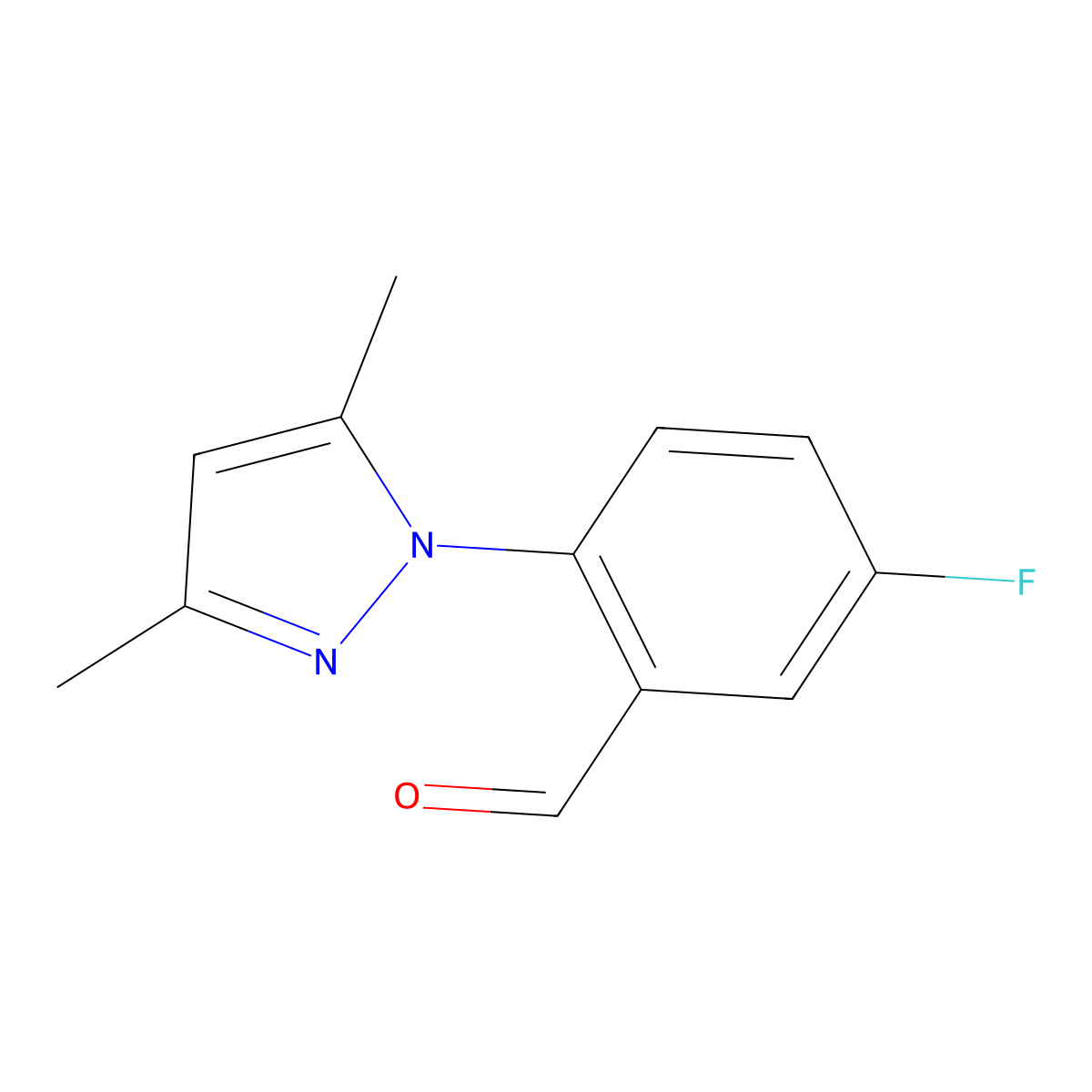2-(3,5-Dimethyl-1h-pyrazol-1-yl)-5-fluorobenzaldehyde molecular structure, CAS 1152643-27-0