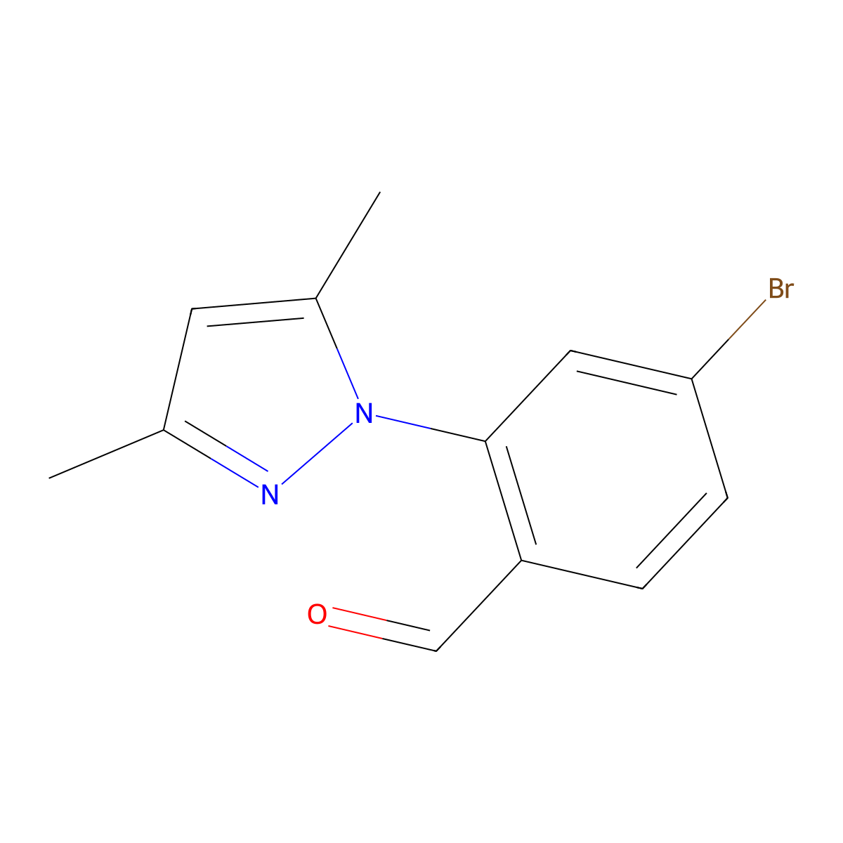4-Bromo-2-(3,5-dimethyl-1h-pyrazol-1-yl)benzaldehyde molecular structure, CAS 1152645-10-7