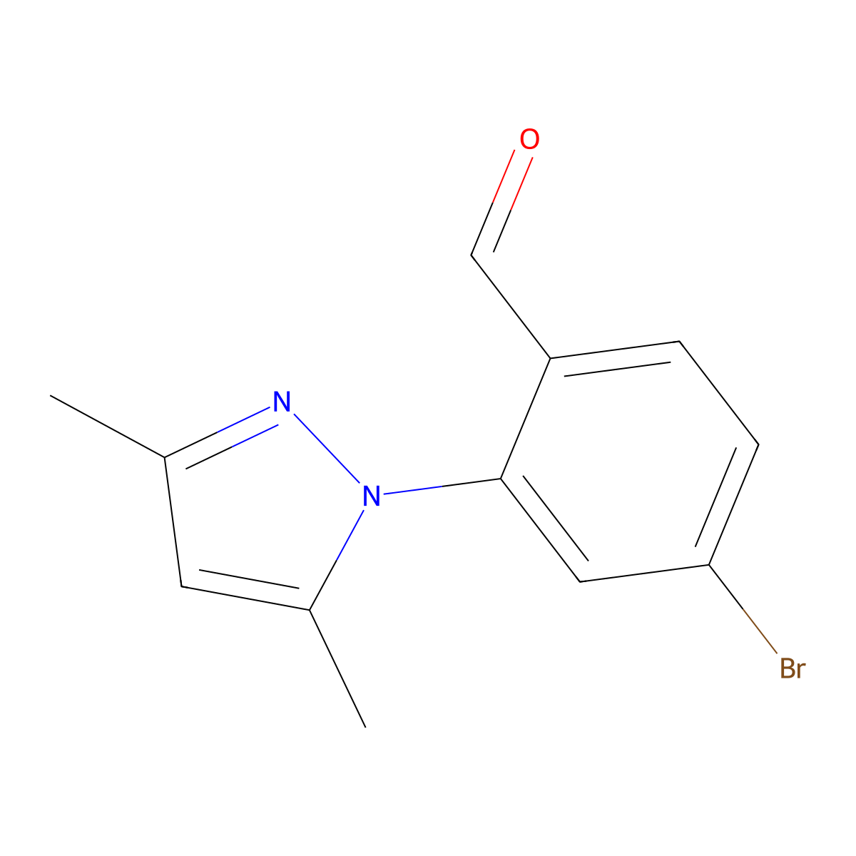 4-Bromo-2-(3,5-dimethyl-1h-pyrazol-1-yl)benzaldehyde molecular structure, CAS 1152645-10-7
