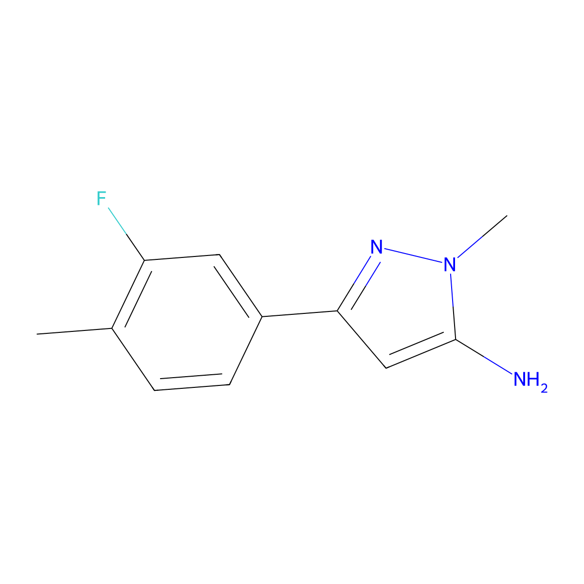 3-(3-Fluoro-4-methylphenyl)-1-methyl-1h-pyrazol-5-amine molecular structure, CAS 1152647-59-0