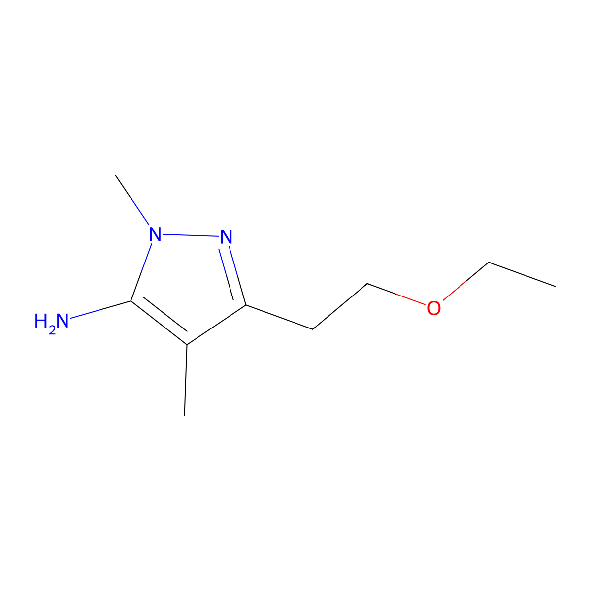 3-(2-Ethoxyethyl)-1,4-dimethyl-1h-pyrazol-5-amine molecular structure, CAS 1152649-73-4
