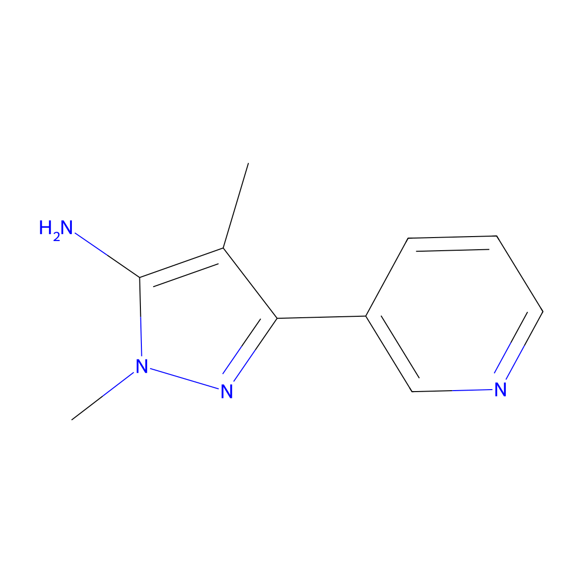 1,4-Dimethyl-3-(pyridin-3-YL)-1H-pyrazol-5-amine molecular structure, CAS 1152650-23-1