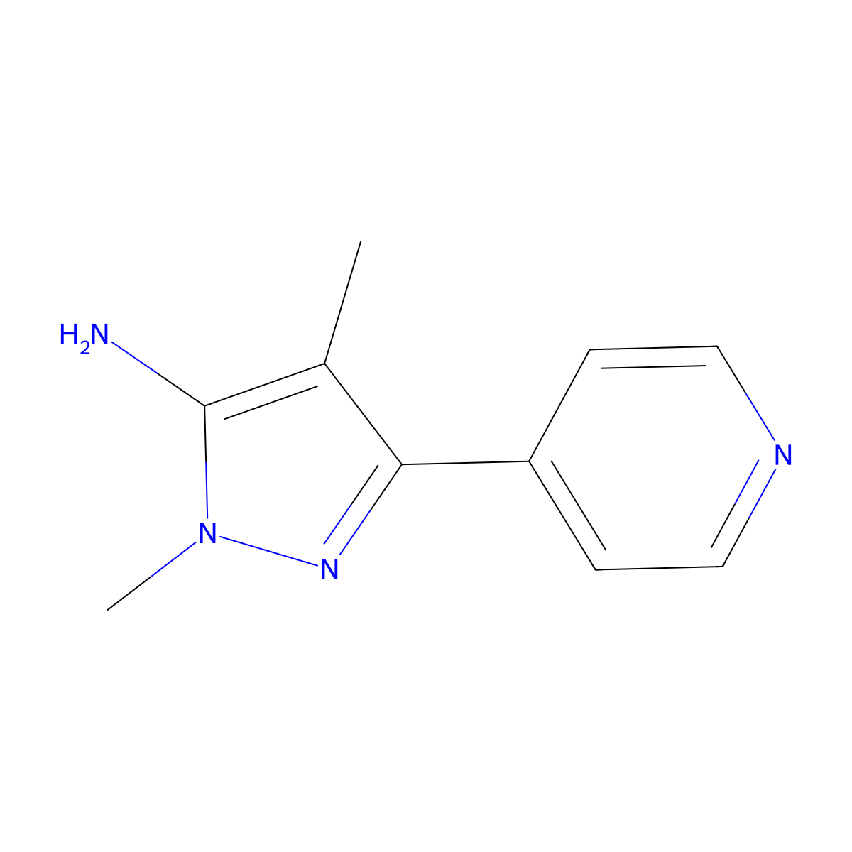 1,4-Dimethyl-3-(pyridin-4-YL)-1H-pyrazol-5-amine molecular structure, CAS 1152650-38-8