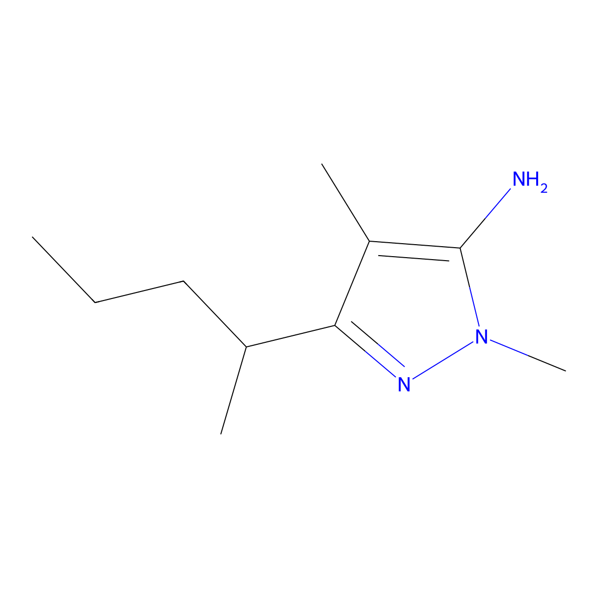1,4-Dimethyl-3-(pentan-2-YL)-1H-pyrazol-5-amine molecular structure, CAS 1152651-69-8