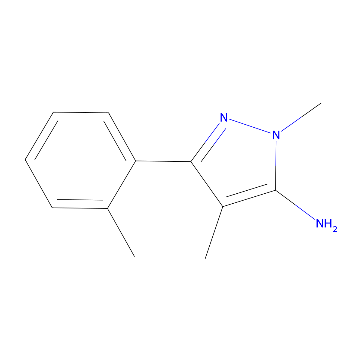 1,4-Dimethyl-3-(o-tolyl)-1h-pyrazol-5-amine molecular structure, CAS 1152654-87-9
