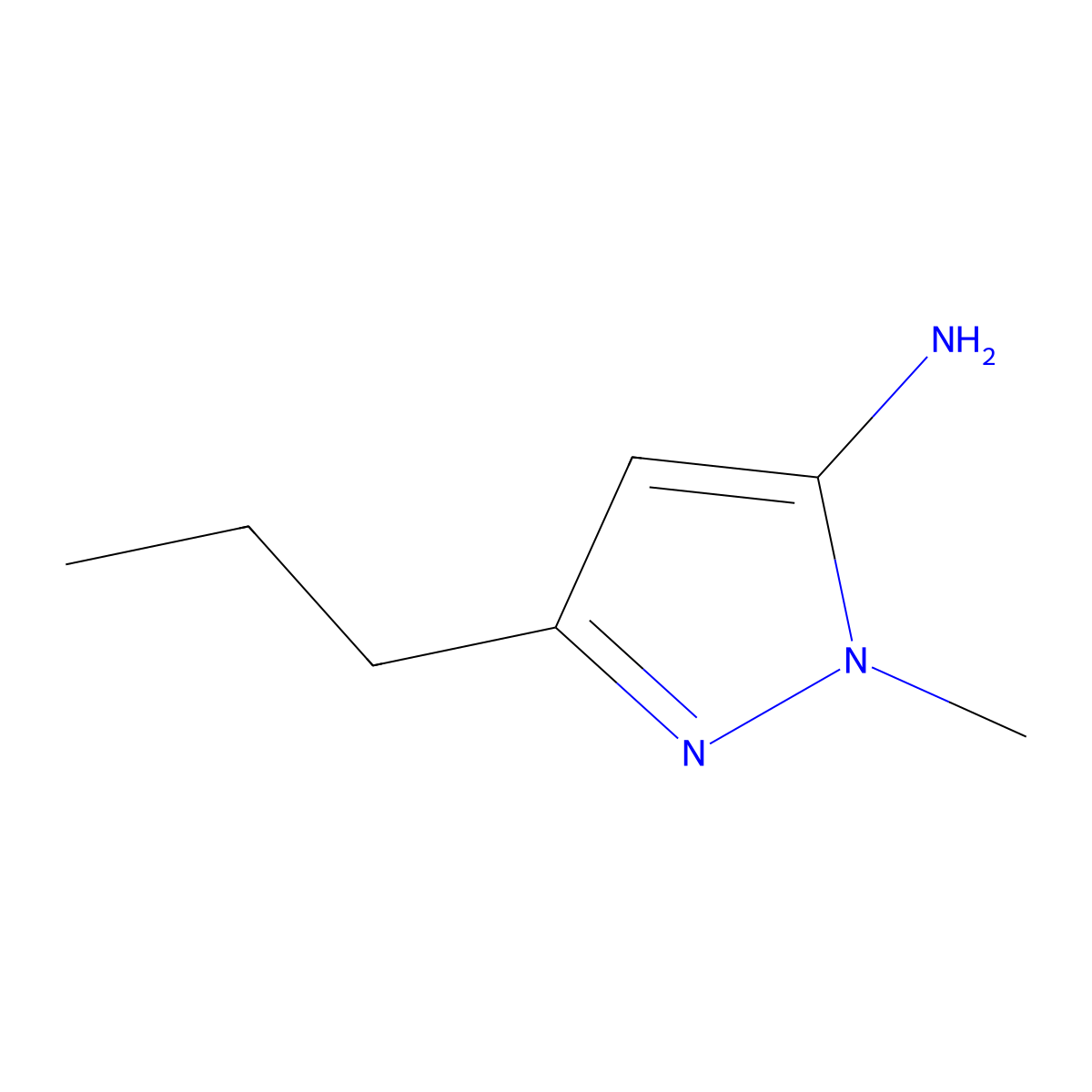 1-methyl-3-propyl-1H-pyrazol-5-amine molecular structure, CAS 1152656-94-4