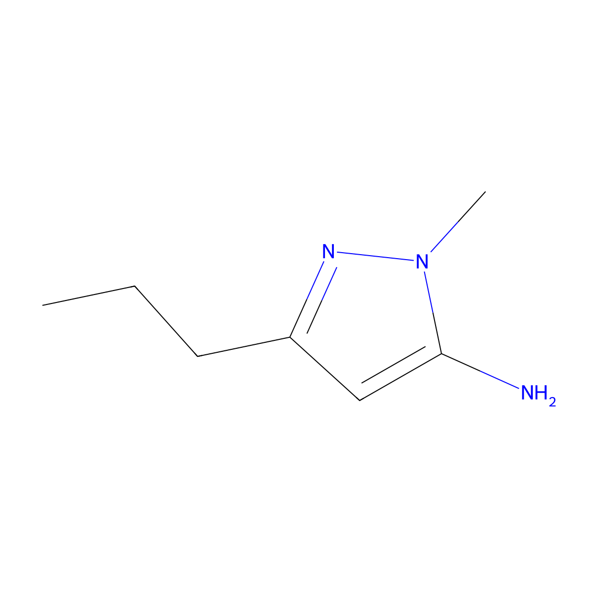 1-methyl-3-propyl-1H-pyrazol-5-amine molecular structure, CAS 1152656-94-4