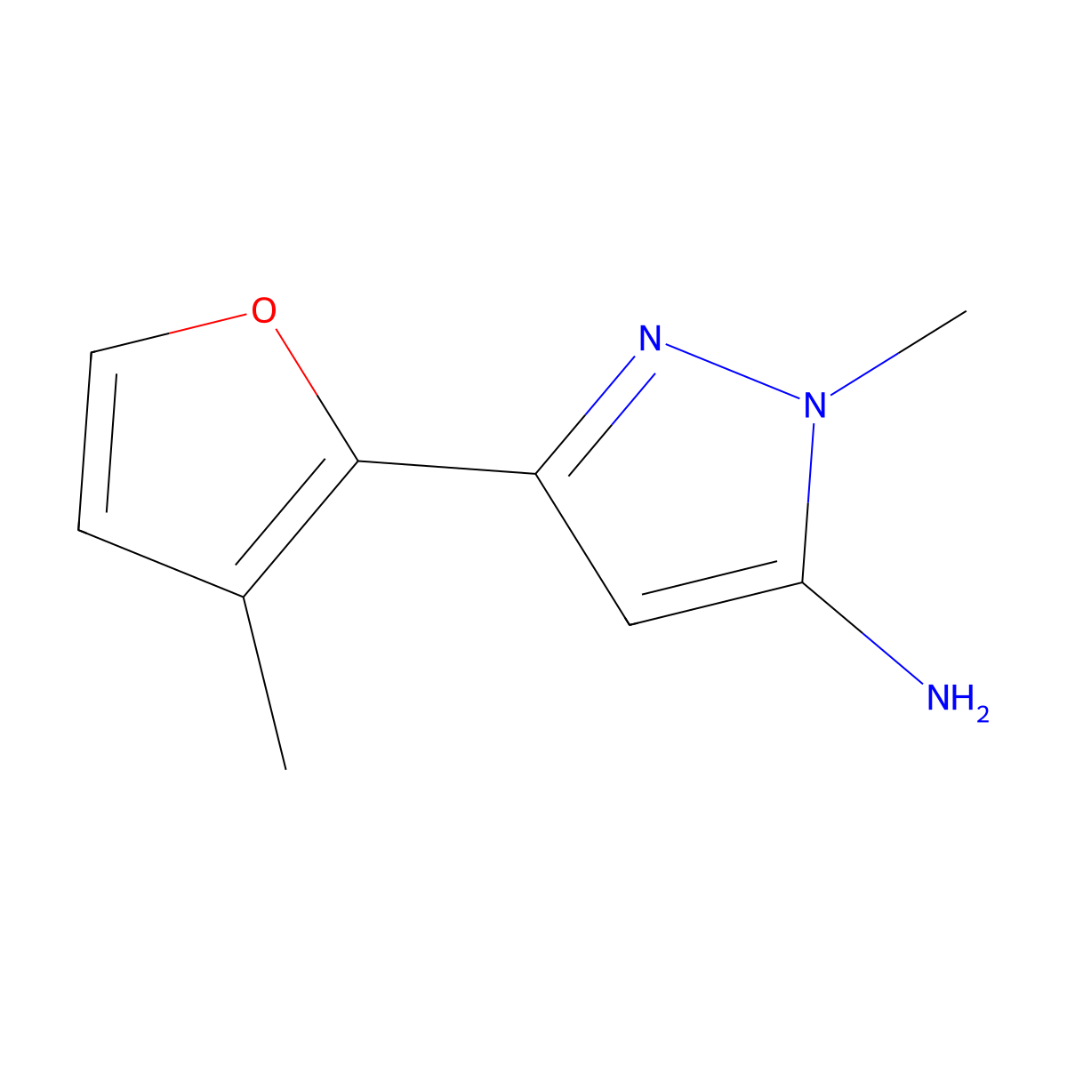 1-Methyl-3-(3-methylfuran-2-YL)-1H-pyrazol-5-amine molecular structure, CAS 1152657-16-3