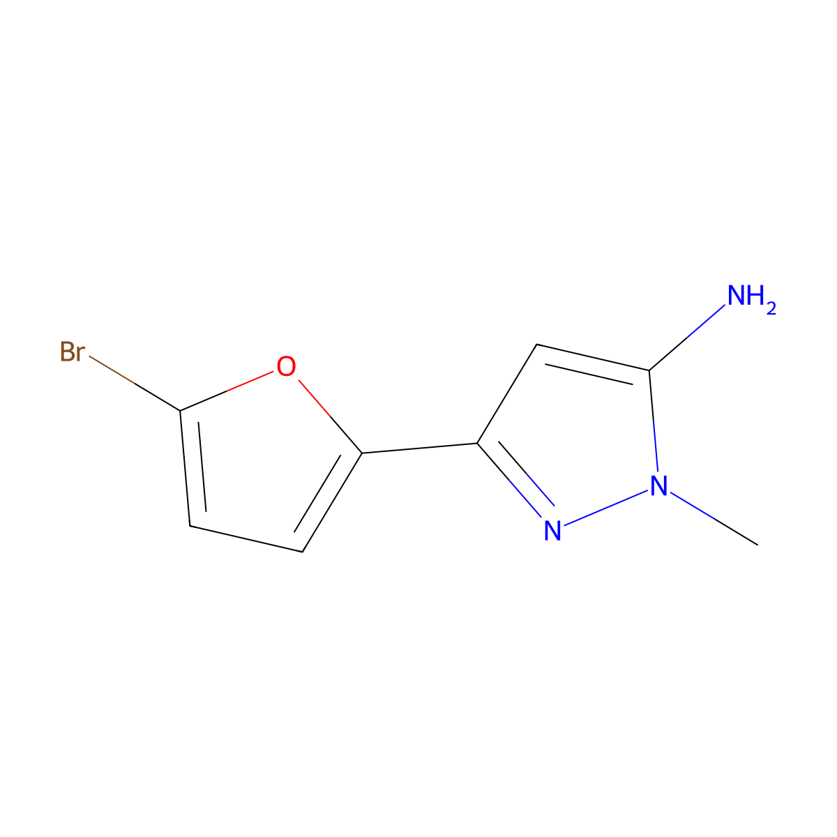 3-(5-Bromofuran-2-YL)-1-methyl-1H-pyrazol-5-amine molecular structure, CAS 1152657-25-4