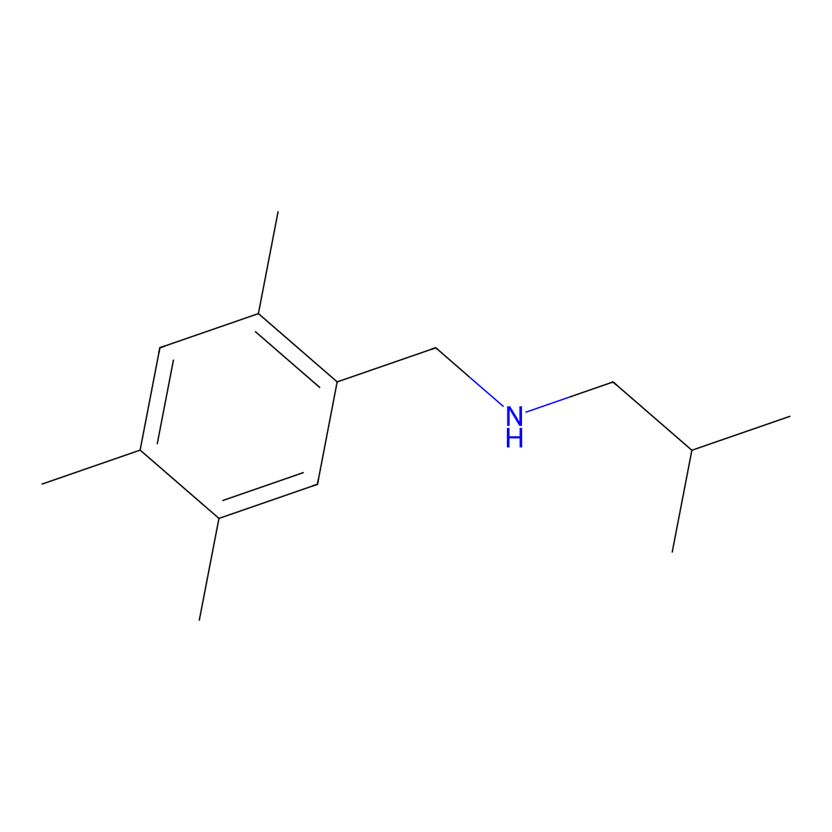 (2-Methylpropyl)[(2,4,5-trimethylphenyl)methyl]amine molecular structure, CAS 1152657-94-7