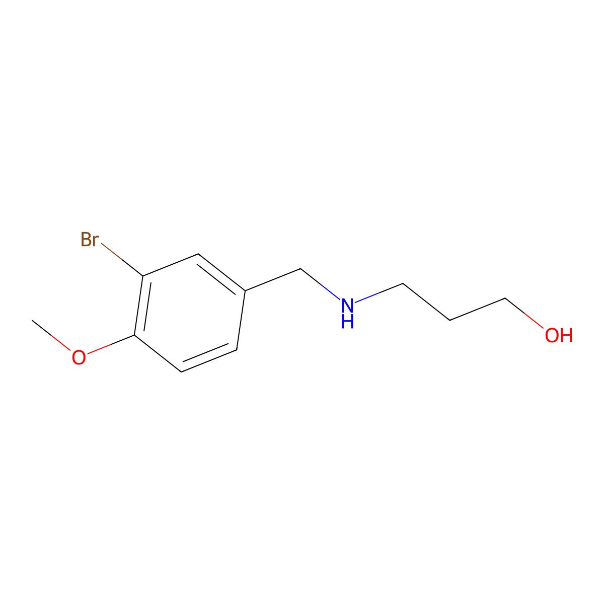 3-{[(3-Bromo-4-methoxyphenyl)methyl]amino}propan-1-ol molecular structure, CAS 1152659-17-0