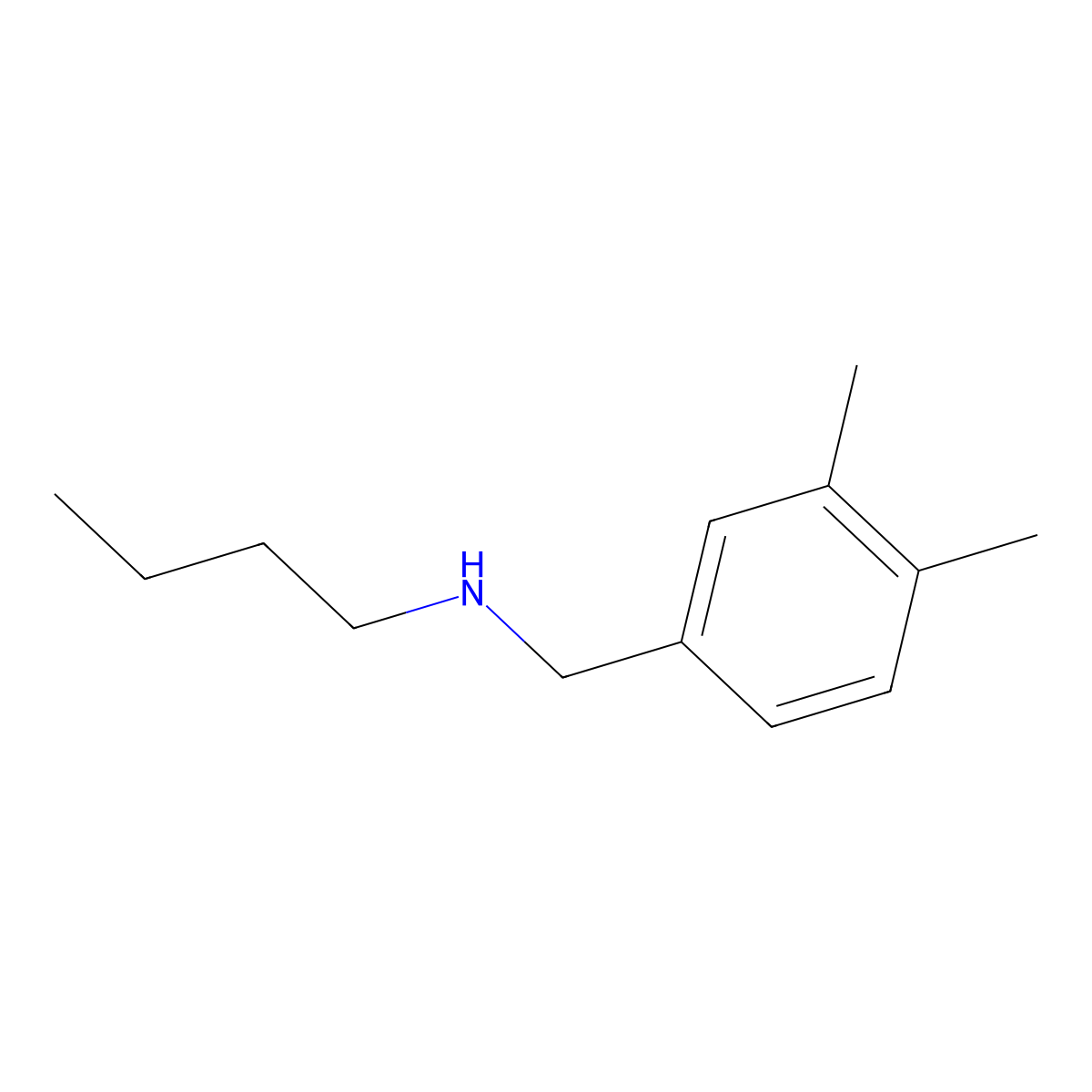 Butyl[(3,4-dimethylphenyl)methyl]amine molecular structure, CAS 1152659-55-6