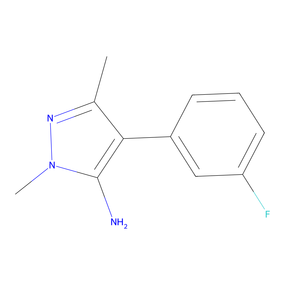 4-(3-Fluorophenyl)-1,3-dimethyl-1h-pyrazol-5-amine molecular structure, CAS 1152661-95-4