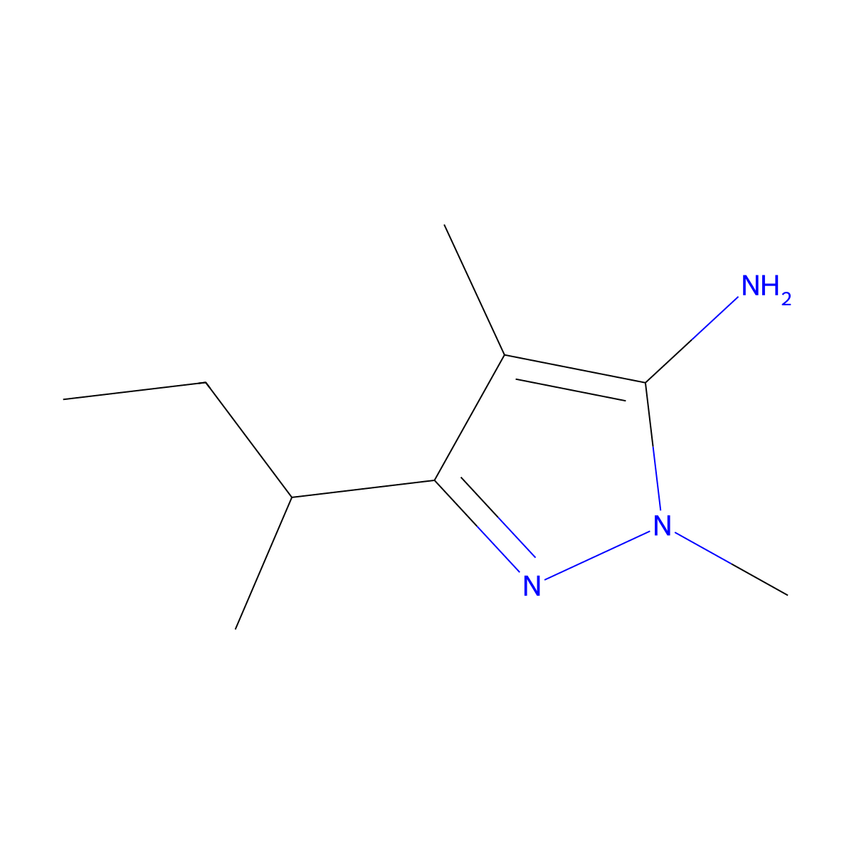 3-(Butan-2-YL)-1,4-dimethyl-1H-pyrazol-5-amine molecular structure, CAS 1152662-51-5