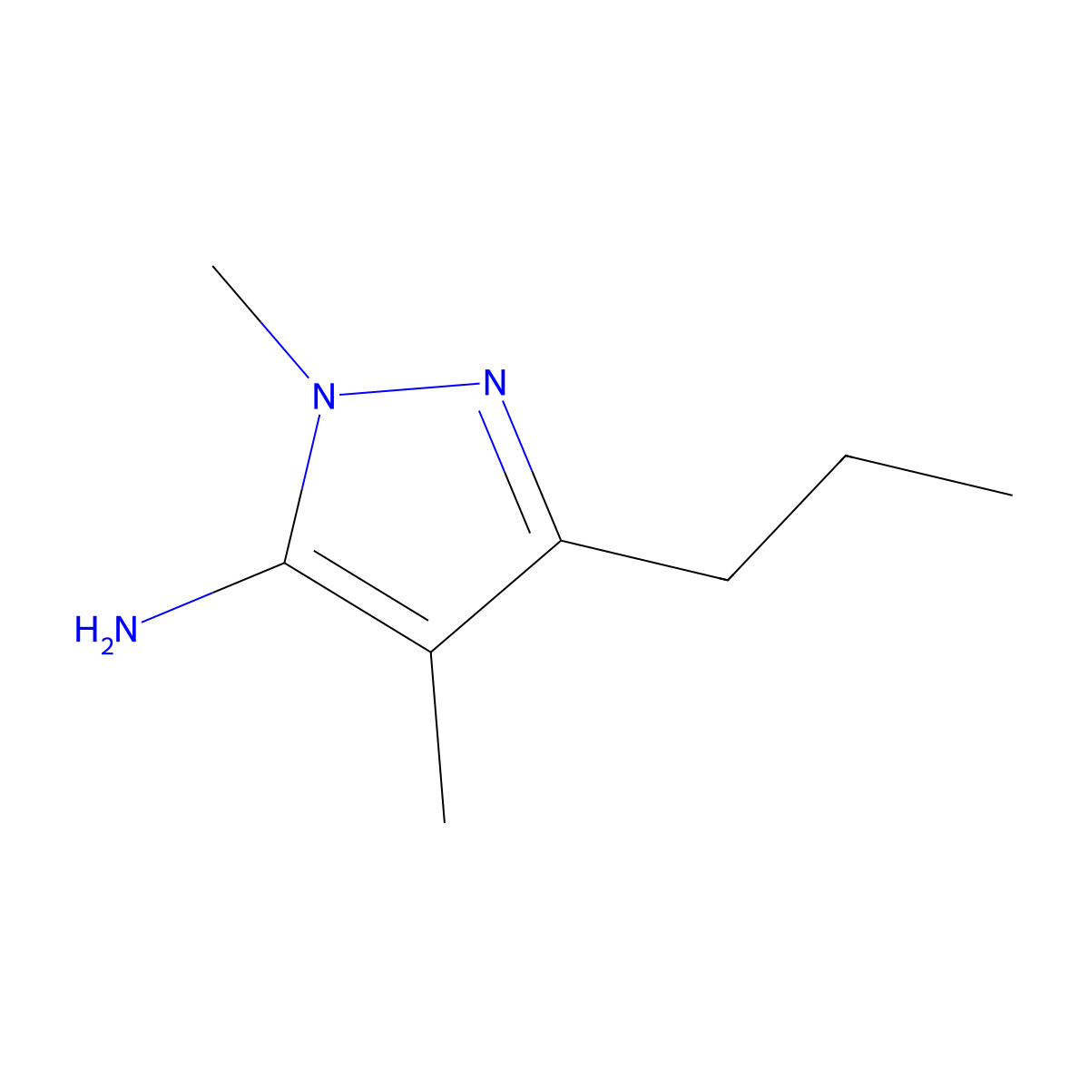1,4-Dimethyl-3-propyl-1H-pyrazol-5-amine molecular structure, CAS 1152662-96-8