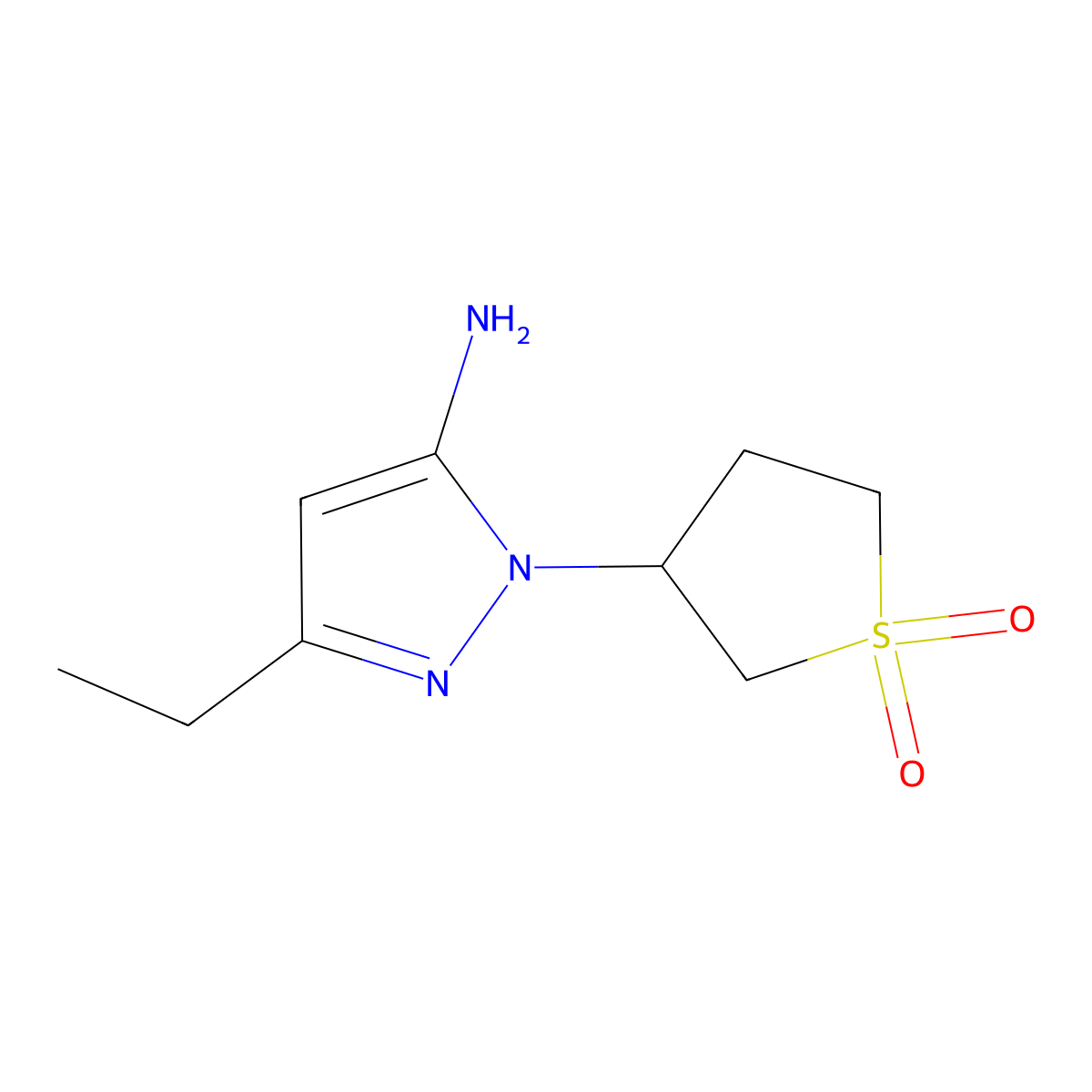 3-(5-Amino-3-ethyl-1h-pyrazol-1-yl)tetrahydrothiophene 1,1-dioxide molecular structure, CAS 1152664-67-9