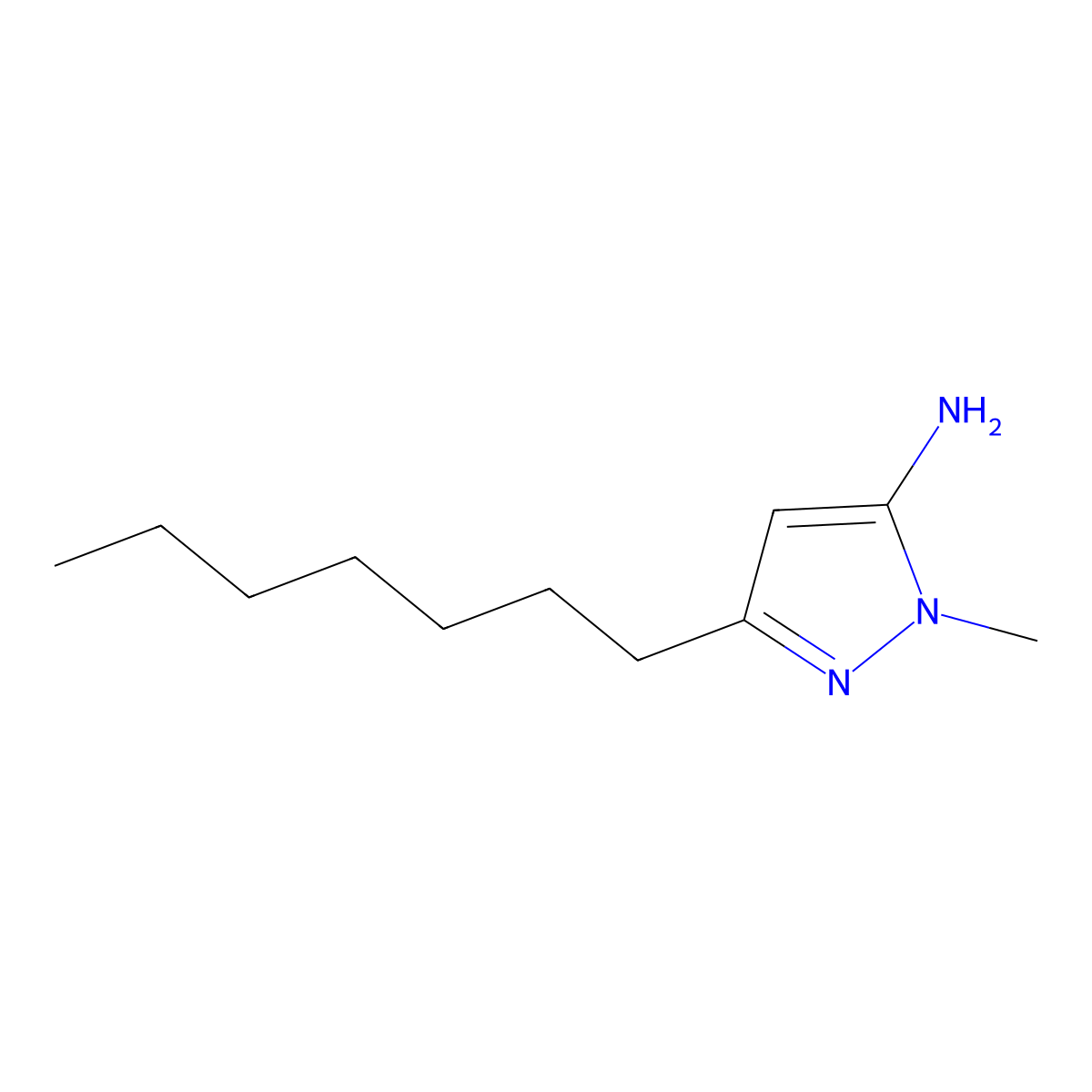 3-Heptyl-1-methyl-1h-pyrazol-5-amine molecular structure, CAS 1152665-43-4