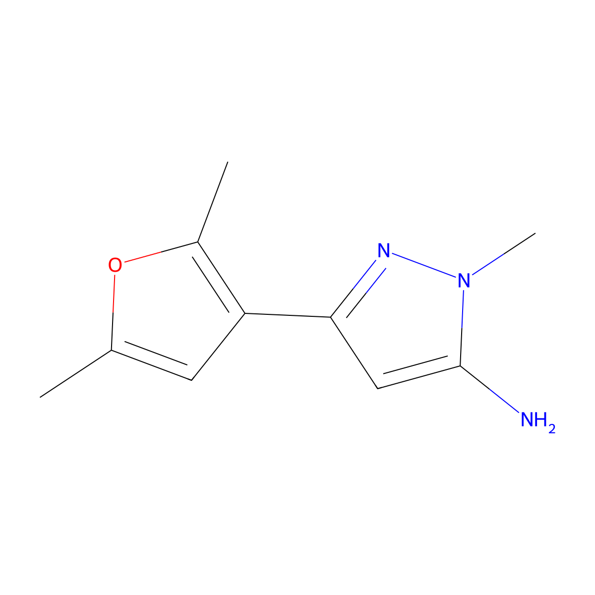 3-(2,5-Dimethylfuran-3-YL)-1-methyl-1H-pyrazol-5-amine molecular structure, CAS 1152665-44-5