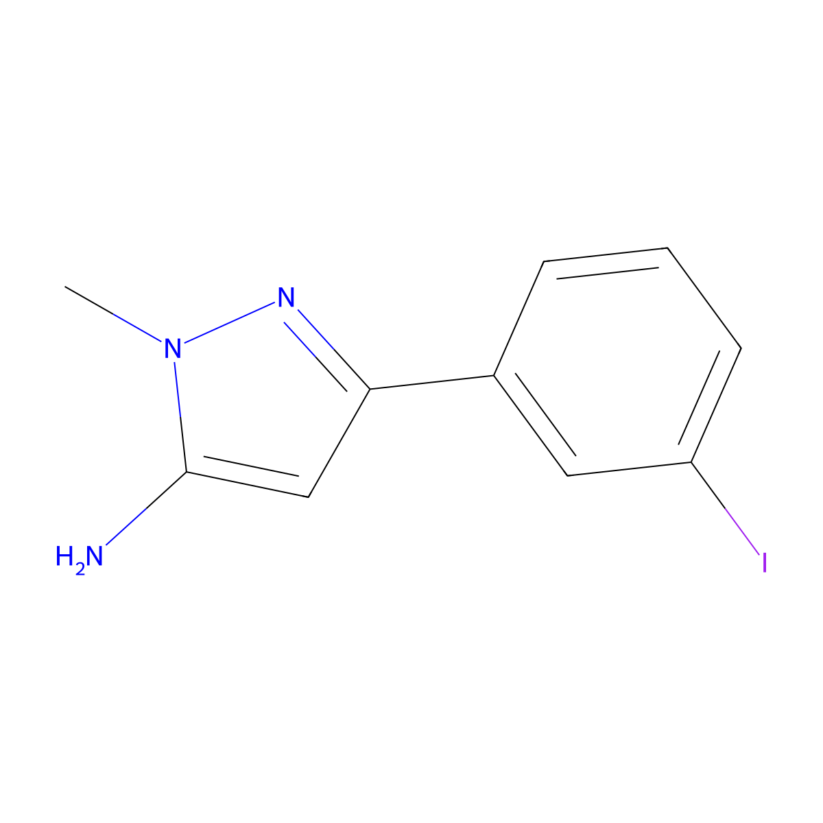 3-(3-Iodophenyl)-1-methyl-1H-pyrazol-5-amine molecular structure, CAS 1152665-65-0