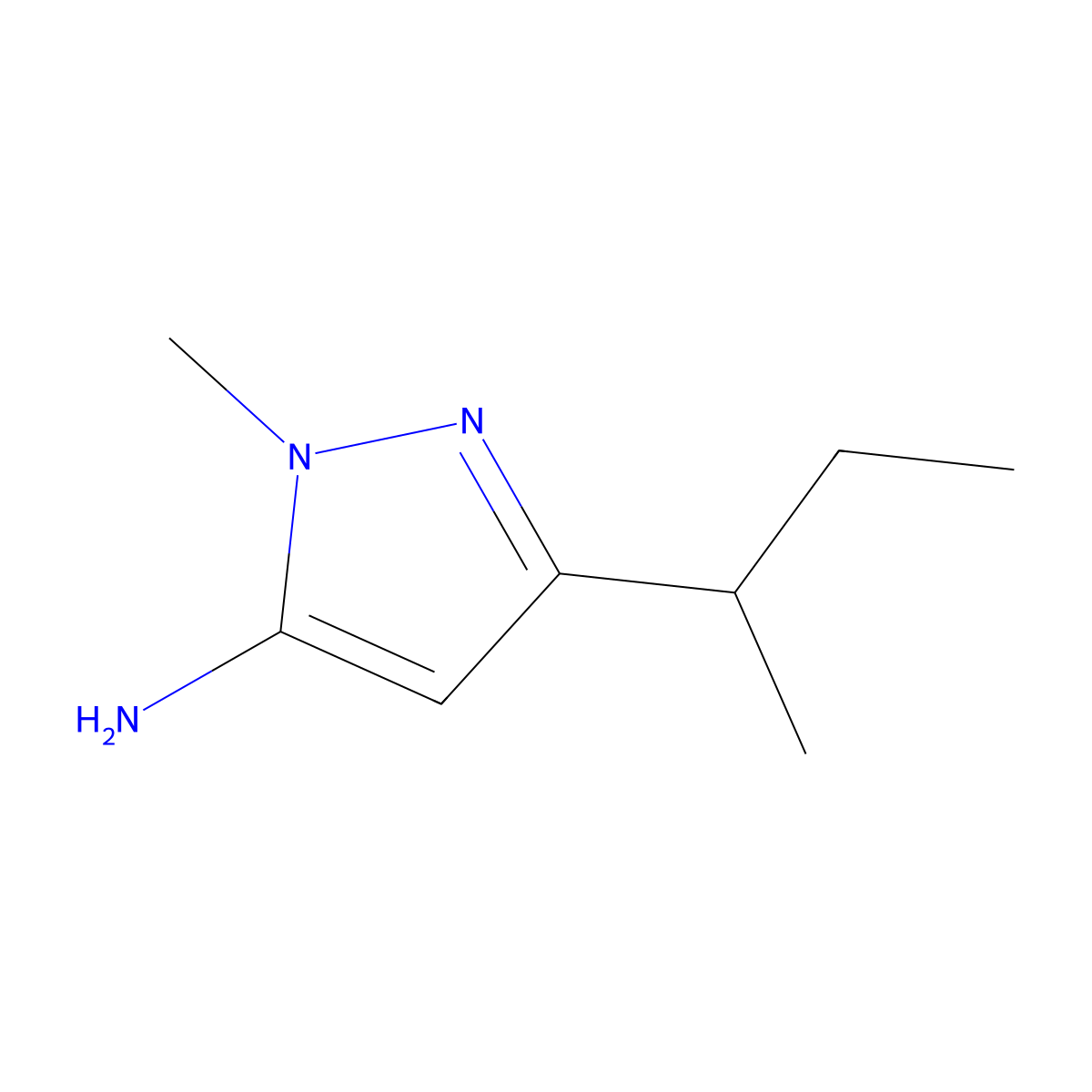 3-(Butan-2-YL)-1-methyl-1H-pyrazol-5-amine molecular structure, CAS 1152665-92-3