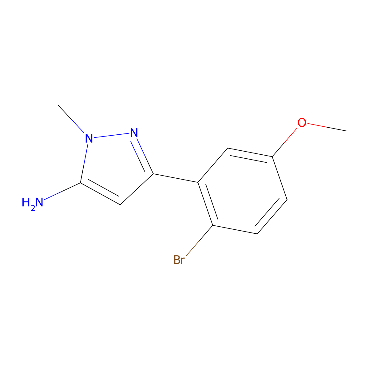 3-(2-Bromo-5-methoxyphenyl)-1-methyl-1h-pyrazol-5-amine molecular structure, CAS 1152666-22-2