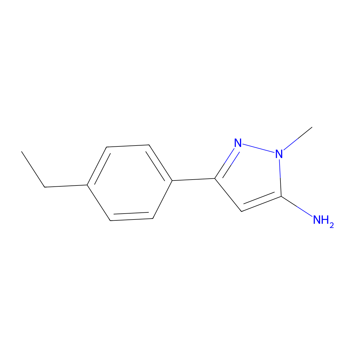 3-(4-Ethylphenyl)-1-methyl-1H-pyrazol-5-amine molecular structure, CAS 1152666-38-0