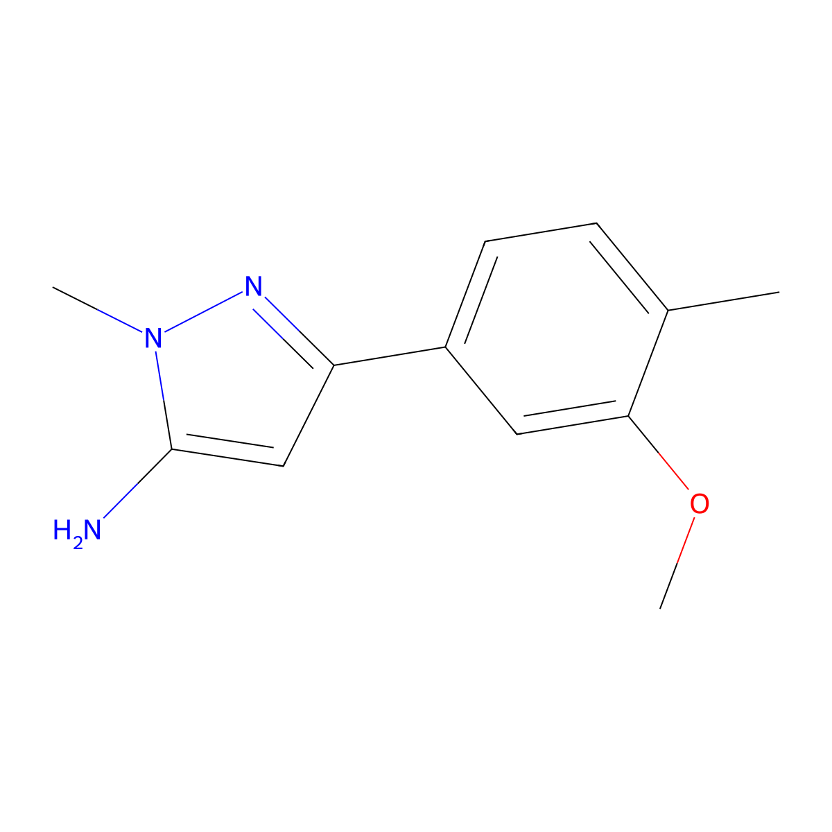 3-(3-Methoxy-4-methylphenyl)-1-methyl-1h-pyrazol-5-amine molecular structure, CAS 1152666-45-9